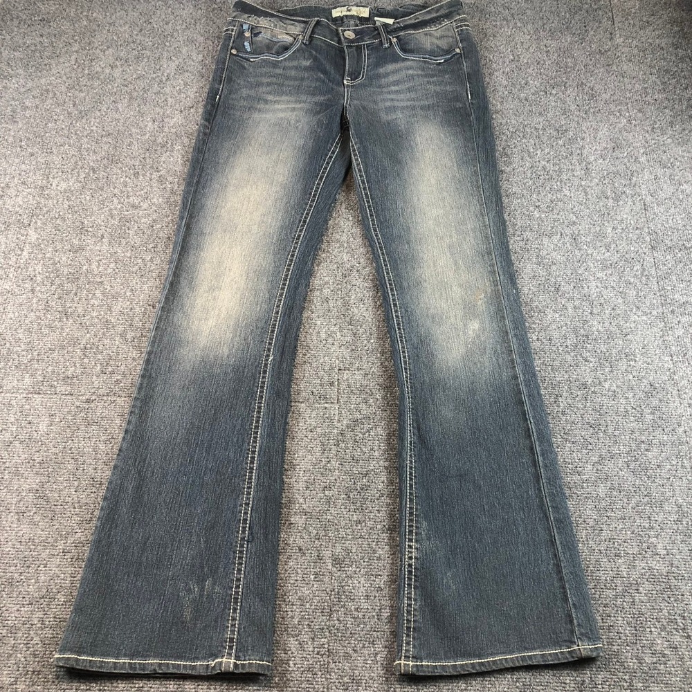 Paris Blues Jeans Women's Bootcut Denim‎ Embellished Pockets Size 26 Y2K